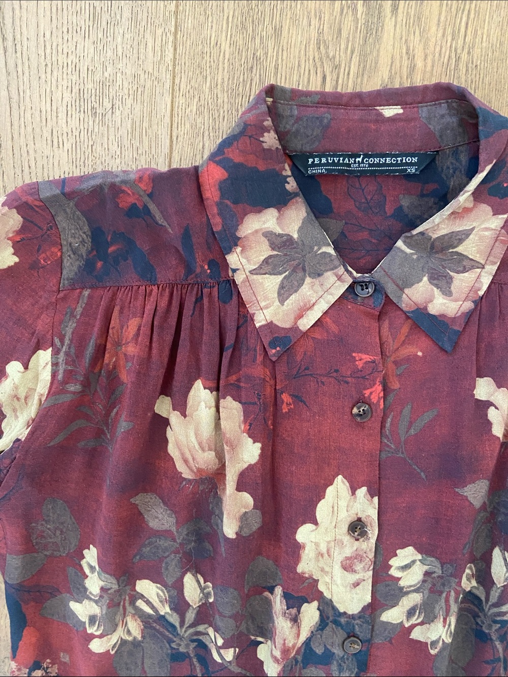 Peruvian Connection Tea House Button Down Blouse - Picture 5 of 10